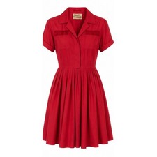 Vintage Denaire Neusteters Red Silk Shirtdress Costume Research 50s Rockabilly picture