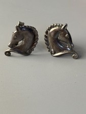 RARE Vintage Equestrian Horse Head Cuff Links by Margot de Taxco Model #5160  picture