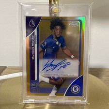2026 Topps Chrome Premier League Chelsea RC Shumaira Mheuka Auto Gold /50 picture
