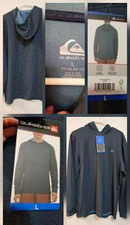 Quiksilver Men's Blue Solid Pullover Hoodie Sweatshirt Logo Size L picture