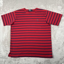 Vtg 90s Polo Ralph Lauren Rugby Tee Shirt Mens XL Red Navy Striped Made In USA picture