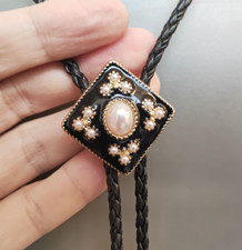Pearl Cross Bola Bolo Tie Wedding Necklace for Men Women - Western Necktie picture