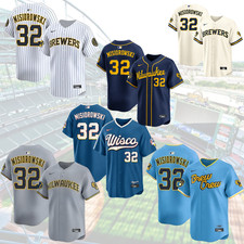 Misiorowski #32 Milwaukee Brewers Jersey 2026 Baseball Fan Gear Kid and Adult picture