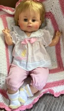 Vtg 60s Horsman Chubby Baby Doll 22” Rosy Cheeks Vinyl Cloth Baby Dear Type READ picture