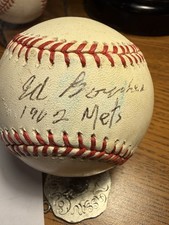 Ed Bouchee signed baseball. Signed  1962 Mets. Major League official ball picture