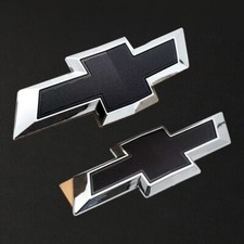 Front Rear Chrome Black Bowtie Emblem Kit Fit 2018-2024 Chevrolet Equinox OEM picture
