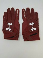 New Under Armour Men's Dark Red/Wine Spotlight WR Football Gloves picture