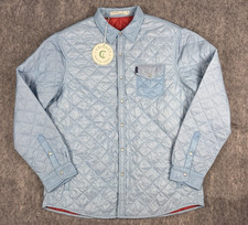 New Criquet Quilted Shacket Mens XL Light Slate Blue Pearl Snaps Lightweight NWT picture