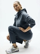 ATHLETA NWT Easy Fleece Half Zip Hoodie Sweatshirt XL Eden picture