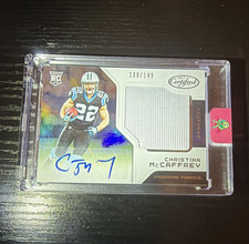 2017 Panini Certified McCaffrey Freshman Fabric Sigs Auto Mem RC /149 #205 picture