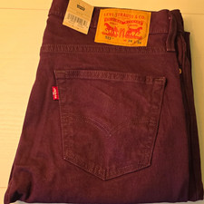 Levi's 511 Slim Fit Burgundy Dark Wash Denim Jeans Men's Mid Rise 5-Pocket picture