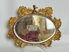 VTG Matson Gold Ormolu Cherub Mirror Vanity Tabletop Rococo Brass  AS-IS Damaged picture
