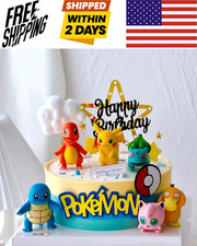 13Pcs Pokemon Cake Toppers Set - Pikachu Birthday Party Decor for Kids picture