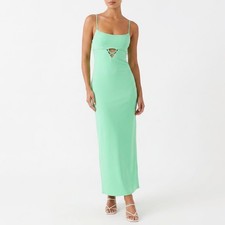 Zara Mint Green Cutout Midi Dress Spaghetti Strap Ring Detail M picture