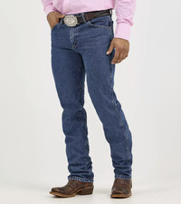 Wrangler 36MWZ Cowboy Cut Slim Fit Jeans Blue Mens Size 33x32 Denim picture