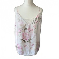 Y2K F&F Floral Satin Cami Top Pink Lace Coquette Fairycore UK 8-10 picture