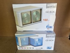 Set Of 2 - HIPCE One Touch 160 CD DVD Storage Box Gray CDB-160 picture