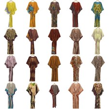 5 PCs Lot Vintage Silk Saree Kaftan Kimono Women's Holiday Silk Caftan Dress picture