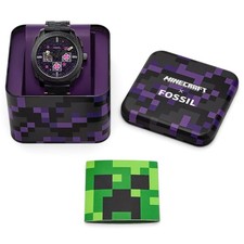 FOSSIL Minecraft x The End Limited Edition Chronograph Quartz 44mm Watch LE1252 picture