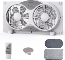 Shinic 2026 9 Inch Twin Window Fan – Quiet, Reversible Airflow, with Removable picture