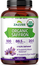 USDA Organic Saffron 20:1 Extract, 88.5 mg, 0.3% Safranal, 100 Vegan Capsules picture