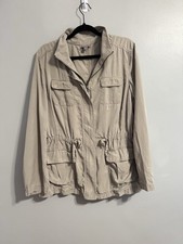 J. Jill Women’s Utility Safari Jacket Size L Tan Taupe Tencel Lyocell Cargo picture