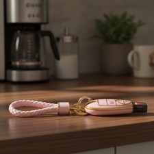 Elegant Gold-Edged Key Fob Case for Dodge Ram (2013-2018) - 360° Protection picture