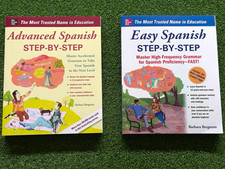 Easy & Advanced Spanish Step-by-Step Barbara Bregstein McGraw Hill 2 Book Set picture