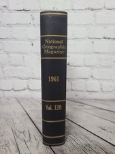 Vintage 1961 / Volume 120 Bound Annual Issues National Geographic Magazine Book picture