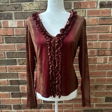 Inc-international-concepts Women's Burgundy and Brown Blouse picture