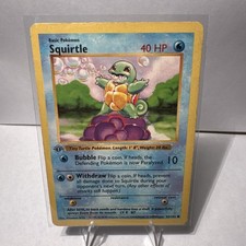 1999 Pokemon Base Set Squirtle 63/102 1st Edition Shadowless WOTC LP picture