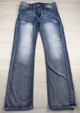 Buckle BKE Jake Straight Jeans Distressed Stretch Medium Wash Denim Mens 33x32 picture