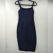 NWT LULU'S Dress Womens Small Sm S Navy Blue Guessing Game Bodycon Midi picture