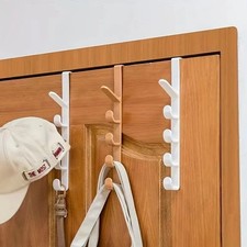 Over The Door Hook Hanger 5 Hooks Rack Plastic Clothes Coat Hat Bag Towel Holder picture