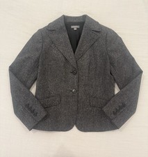 Women’s Ann Taylor Petites Wool Blend Gray Blazer, EUC, Size 8P picture