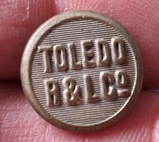 Vintage Toledo Rys. & Light Co. Railroad Uniform Button Medium Gilt picture