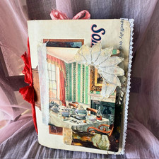 Handmade Vintage Junk Journal Book Scrapbook Diary Card & Tags 44 Pages picture