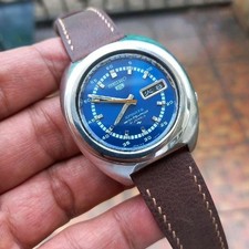 Rare Seiko 5 Sports water 70m Proof 7019-7050 Blue Sunburts dial JDM Watch Men picture
