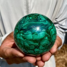 1.64LB Rare Natural Malachite quartz hand Carved sphere Crystal Healing picture