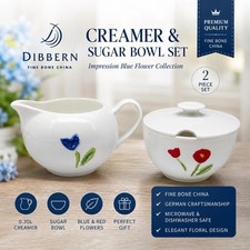 DIBBERN Impression Fine Bone China Creamer & Sugar Bowl Set Germany NEW picture