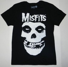Rock Band Misfits Classic Skull With Logo Black Tee Shirt New picture