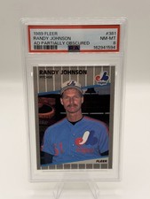 Fleer 1989 Randy Johnson RC #381 Marlboro Billboard Obscured PSA 8 Expos picture