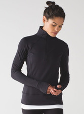 Lululemon Rush Hour 1/2 Zip Women’s Size 8 Rulu Thumbholes Pullover Black picture