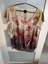 Covington Womens Floral Print Ruffled Blouse L/XL Polyester & Spandex      31-25 picture