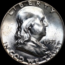 1953 Franklin Silver Half Dollar CHOICE UNC, Mult. Ship Free, As Shown, 593 picture