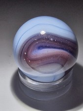 Vintage Akro Agate Purple/Amethyst Hues of Blue Popeye Corkscrew Beauty .74 NM picture