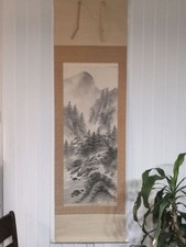 Antique Japanese Hanging Scroll - Landscape Spring Snow, Slight Damage picture
