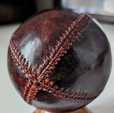 Handmade Leather Baseball – Vintage 1800s Lemon Peel Replica picture