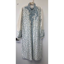 Vintage Shilpi Sherwani Mens Tunic Cream Blue Beaded Embroidered 42cms Pre-2007 picture