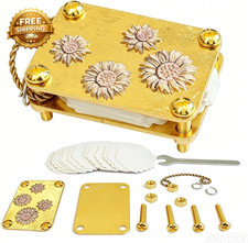 Handcrafted Metal Mini Flower Press  Miniature Flower Press Kit  Gold Plated picture